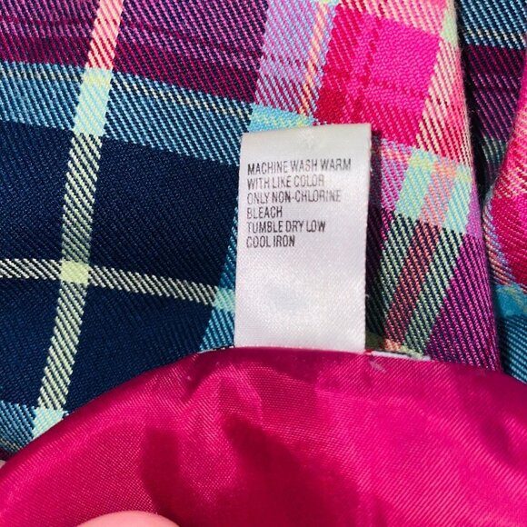 Talbots Girls Dress Size 7 Pink Blue Plaid Sleeveless Jumper Pinafore - Picture 10 of 10